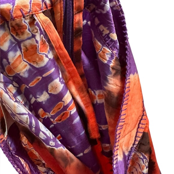 CAROLINA K High Waisted Plazzo Pants Tie Dye Purple & Orange Size S - Picture 8 of 10